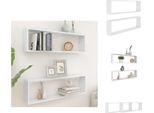 Vidaxl Mensole A Cubo 2 Pz. Bianco 100X15X30 Cm Materiale A Base Di Legno - Mensole A Muro