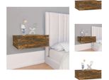 Vidaxl Comodino Sospeso Rovere Fumé 40X30X15 Cm Materiale A Base Di Legno - Comodini