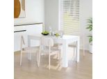 Vidaxl Tavolo Da Pranzo Bianco 140X74,5X76 Cm In Legno - Tavoli Da Pranzo