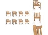 Vidaxl Sedie Da Giardino 8 Pz. Legno Massiccio Di Teak - Sedie Da Giardino