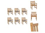 Vidaxl Sedie Da Giardino 6 Pezzi Con Cuscini Grigi In Legno Massiccio Teak - Sedie Da Giardino