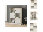 Vidaxl Libreria Vigo Bianca 90X35X114,5 Cm Legno Massello Di Pino - Librerie E Scaffali