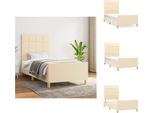 Vidaxl Struttura Letto Con Testiera In Tessuto Panna 90X200 Cm - Letti E Strutture Letto
