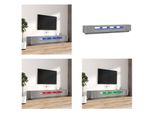 Vidaxl Set 3 Pezzi Mobile Tv Luci Led Grigio Sonoma In Legno - Mobile Tv - Mobile Tv - Mobile Tv - Supporto Tv