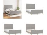 Vidaxl Struttura Letto Con Testiera In Tessuto Grigio Chiaro 140X190 Cm - Struttura Letto Con Testiera - Struttura Letto Con Testiera - Struttura Letto - Letto Con Testiera