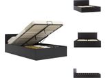 Vidaxl Letto Contenitore Idraulico In Pelle Finta Nero 120×200 Cm - Letti E Strutture Letto