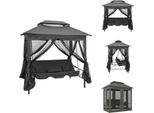 Vidaxl Altalena Da Giardino Con Funzione Letto E Tetto 220×160×240 Cm In Acciaio - Altalene Hollywood
