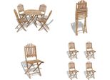 vidaXL 5 tlg. Garten Essgruppe Klappbar Bambus - Gartenmöbel Set - Gartenmöbel Sets - Gartenmöbel - Garten Möbelgarnitur