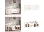 Vidaxl Credenza Bianca 230X35X80 Cm In Pino Massiccio - Credenza - Credenze - Armadio - Armadio Portaoggetti