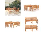 Vidaxl Set Da Pranzo Da Giardino 5 Pezzi In Teak Massiccio - Set Da Pranzo Da Giardino - Set Da Pranzo Da Giardino - Mobili Da Giardino - Mobili Da Giardino