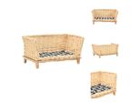 Vidaxl Cestino Per Cani Con Cuscino 50X33X30 Cm In Vimini Naturale - Letti Per Cani