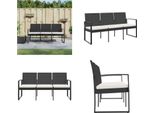 Vidaxl Panca Da Giardino A 3 Posti Con Cuscini In Pp Rattan - Panca Da Giardino - Panca Da Giardino - Panchina - Panca Da Esterno