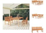 Vidaxl Set Da Pranzo Da Giardino 4 Pezzi In Teak Massiccio - Set Di Mobili Da Giardino