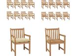Vidaxl Sedie Da Giardino 8 Pezzi Con Cuscini Bianco Crema In Teak Massiccio - Sedia Da Giardino - Sedie Da Giardino - Poltrona Da Giardino - Sedia In Legno