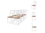Vidaxl Sedie Da Pranzo 6 Pz. Albero Di Gomma In Legno Massiccio Bianco - Sedie Da Pranzo