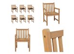 Vidaxl Sedie Da Giardino 6 Pz. Con Cuscini Neri Legno Massello Di Teak - Sedia Da Giardino - Sedie Da Giardino - Poltrona Da Giardino - Sedia In Legno