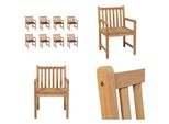 Vidaxl Sedie Da Giardino 8 Pz. Con Cuscini Rosso Vino Legno Massello Teak - Sedia Da Giardino - Sedie Da Giardino - Poltrona Da Giardino - Sedia In Legno