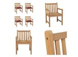 Vidaxl Sedie Da Giardino 4 Pz. Con Cuscini Rosso Vino Legno Massello Teak - Sedia Da Giardino - Sedie Da Giardino - Poltrona Da Giardino - Sedia In Legno