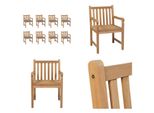 Vidaxl Sedie Da Giardino 8 Pezzi Con Cuscini Grigi In Legno Massiccio Teak - Sedia Da Giardino - Sedie Da Giardino - Poltrona Da Giardino - Sedia Di Legno
