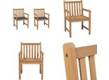 Vidaxl Sedie Da Giardino 2 Pezzi Con Cuscini Antracite In Legno Massiccio Di Teak - Sedia Da Giardino - Sedie Da Giardino - Poltrona Da Giardino - Sedia Di Legno