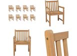 Vidaxl Sedie Da Giardino 8 Pz. Legno Massiccio Di Teak - Sedia Da Giardino - Sedie Da Giardino - Sedia Da Esterno - Sedie Da Esterno