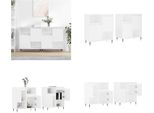 Vidaxl Credenze 2 Pezzi. Materiale A Base Di Legno Bianco - Credenza - Credenza - Armadio - Armadio Portaoggetti