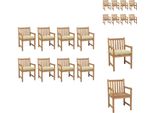 Vidaxl Sedie Da Giardino 8 Pezzi Con Cuscini Bianco Crema In Teak Massiccio - Sedie Da Giardino
