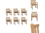 Vidaxl Sedie Da Giardino 6 Pezzi Con Cuscini Antracite In Legno Massiccio Di Teak - Sedie Da Giardino