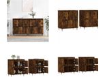 Vidaxl Credenze 2 Pezzi. Materiale A Base Di Legno Di Quercia Fumé - Credenza - Credenze - Armadio - Armadio Portaoggetti