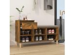 Vidaxl Scarpiera In Rovere Affumicato 102X36X60 Cm In Legno - Scarpiera - Ripiani Per Scarpe - Armadio Per Scarpe - Custodia Per Scarpe
