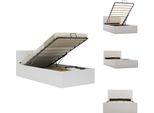 Vidaxl Letto Contenitore Idraulico In Pelle Finta Bianca 100×200 Cm - Letti E Strutture Letto