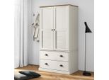 The Living Store Armadio Vigo Bianco 90X55X176 Cm In Legno Di Pino Massiccio