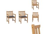 Vidaxl Sedie Da Giardino 2 Pezzi Con Cuscini Antracite In Teak Massiccio - Sedie Da Giardino