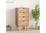 The Living Store Cassettiera Otta 45X39X90 Cm In Legno Massiccio