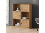 The Living Store Libreria Vigo 90X35X114,5 Cm In Legno Di Pino Massiccio
