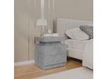 The Living Store Comodino Grigio Cemento 45X35X52 Cm Materiale A Base Di Legno