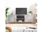 The Living Store Mobile Tv Grigio Cemento 150X30X50 Cm Materiale In Legno