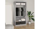 The Living Store Armadio Grigio Sonoma 100X50X200 Cm Materiale A Base Di Legno