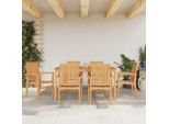The Living Store Sedie Da Giardino 6 Pezzi Impilabili 56,5X57,5X91 Cm In Legno Massiccio Teak