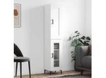The Living Store Credenza Bianca 34,5X34X180 Cm Materiale A Base Di Legno
