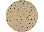 The Living Store Tappeto In Juta Fatto A Mano Con Motivo Triangolare 150 Cm