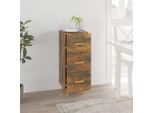 The Living Store Credenza Rovere Fumé 34,5X34X90 Cm Materiale In Legno