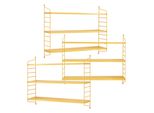 Set Di 3 Mensole A Muro Modulari 'SträNgnäS' In Acciaio 50 X 60 X 15 Cm Giallo
