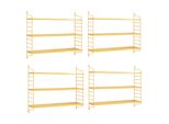 Scaffale A Muro Modulare 'SträNgnäS', Set Di 4 Pezzi In Acciaio 50 X 60 X 15 Cm Giallo