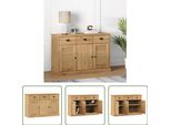 The Living Store Credenza Con Cassetti Vigo 113X40X75 Cm In Legno Di Pino Massiccio
