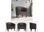 The Living Store Sedia Club In Pelle Finta Marrone