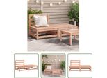 The Living Store Divano Da Giardino Senza Braccioli Con Sgabello In Legno Massiccio Di Abete Douglas