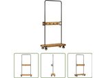 The Living Store Appendiabiti Con Rotelle 90X35X190 Cm In Legno Massiccio Di Ferro Mango