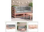 The Living Store Divani Angolari Da Giardino Con Cuscini 2 Pz. Legno Massiccio Di Abete Douglas