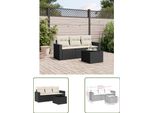 The Living Store Set Di Divani Da Giardino 4 Pezzi Con Cuscini In Poly Rattan Nero